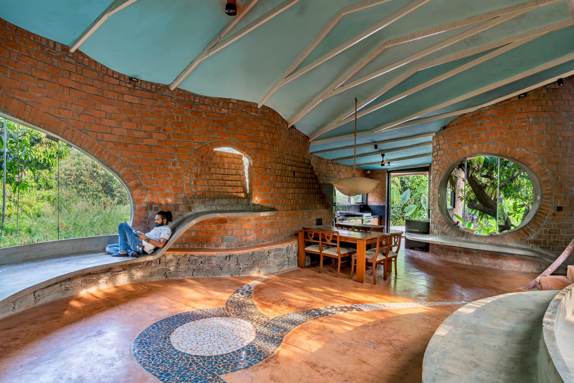 Blurring Boundaries designs brick home nestled in Indian forest